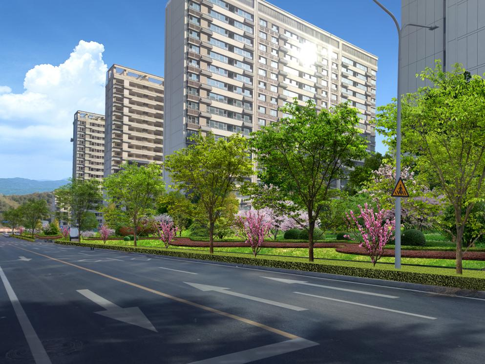 岳而縱二路、北五路、北六路道路綠化設(shè)計